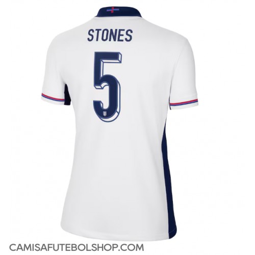 Camisa de time de futebol Inglaterra John Stones #5 Replicas 1º Equipamento Feminina Europeu 2024 Manga Curta